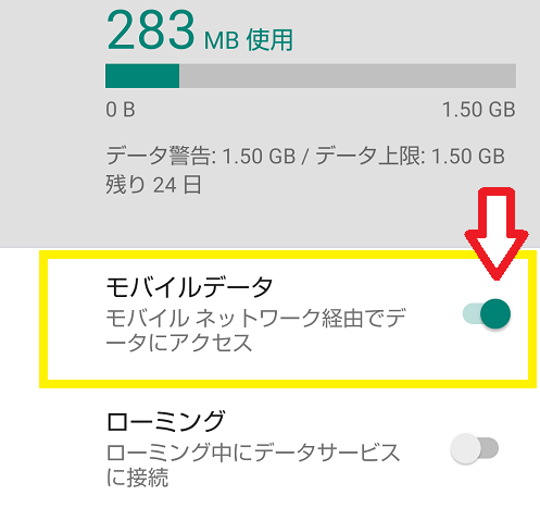 データ通信ON