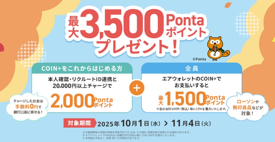 最大3500ptキャンペーン