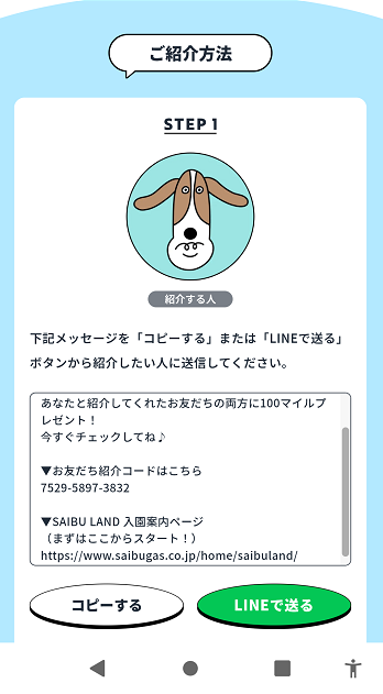 紹介コードページ